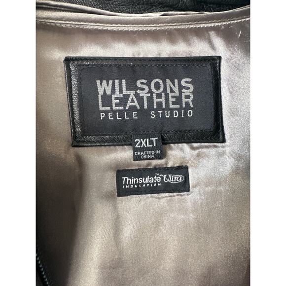 Wilsons Leather Pelle Studio Jacket Black Thinulate Ultra Soft Men's Tall 2XLT - Picture 3 of 14